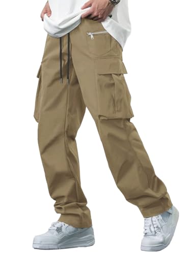 Image of TAGDO Men's Casual Techwear Drawstring Cargo Pants Hiphop Baggy Pants (2024)