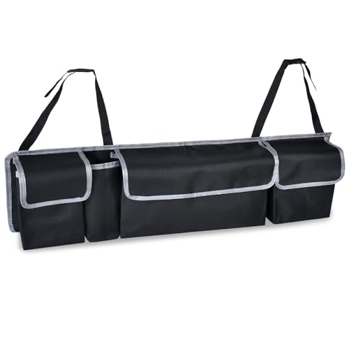 ALI2 Organizer per Baule e Bagagliaio Auto, Portaoggetti SUV in Tessuto Oxford, 90 x 12 x 25 cm