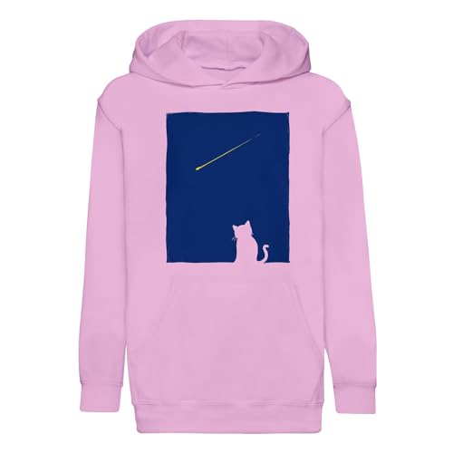 Sweat à capuche enfant chaton et étoile filante pour fille et garçon