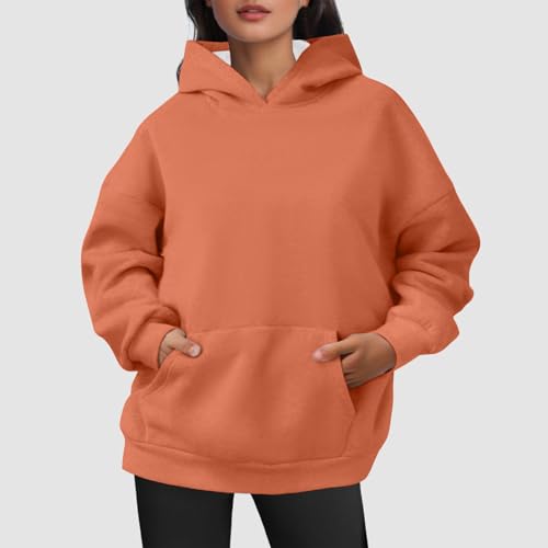 Women's Girls' Pullover Hoodies Long Sleeve Sweatshirts Oversized Loose Fit Casual Y2k Soft Solid Color Fall Jacket Coat2