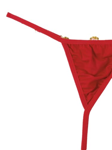Image of RoseSeek Women's Sparkling Butterfly Chain Underwear Low Rise Cheeky G String Panty