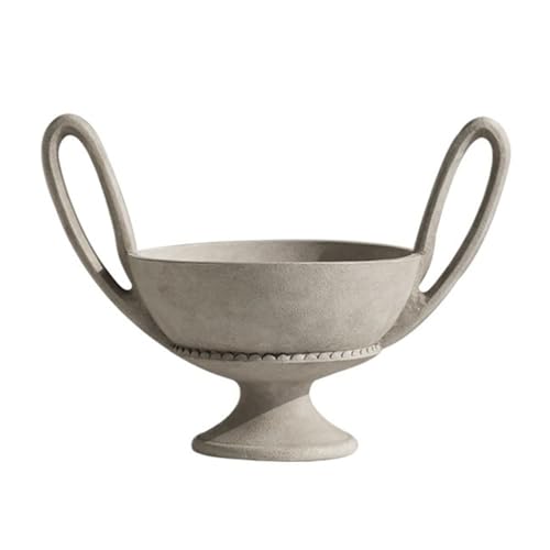 Coupe à fruits sur pied en résine mate gris foncé bol de table