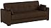 Pearington Mia Sofa Bed- Microfiber, Multi Position Bedroom, Living Room, or Office Futon Couch Sleeper and Lounger with Extra Storage under Bottom Cushion, Mocha