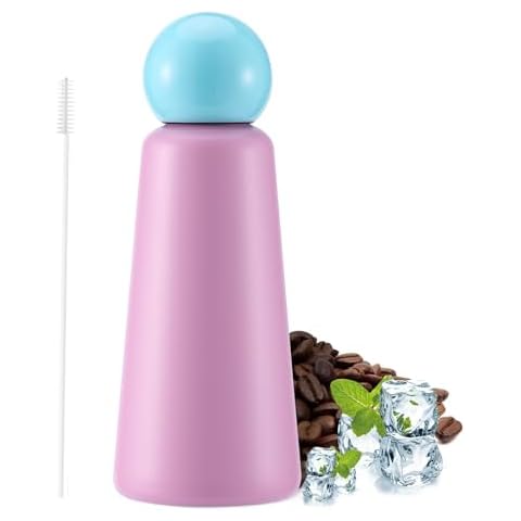 EQARD Insulated Cup 500ml Travel Mug with 360° Leak Proof Lid Double-Walled Vacuum Coffee Mug Stainless Steel Sports Water Bottle with Cup Lid Cleaning Brush Keep 12h Hot/ 24h Cold BPA Free Cover