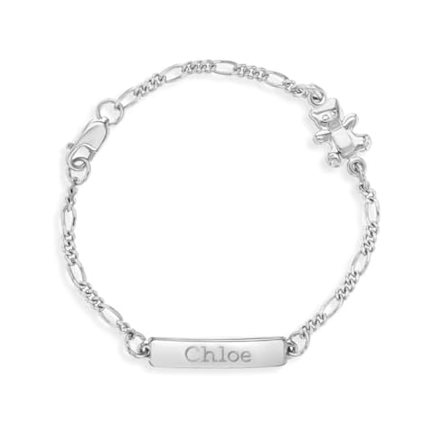 Sterling Silver Teddy Bear ID Bracelet for Babies & Toddlers Cover
