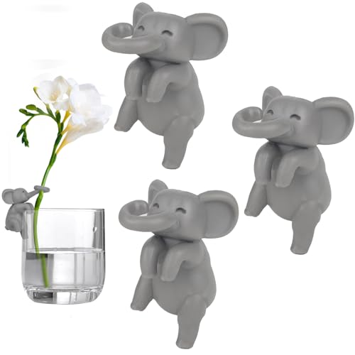 Aokeleilei Plant Propagation Buddy, Elephant Plant Propagation Holder, Plant Support for Sprouts, Stems, Shoots and Cuttings, Cute Plant Supporters for Indoor Garden Plant Lover, 3PCS