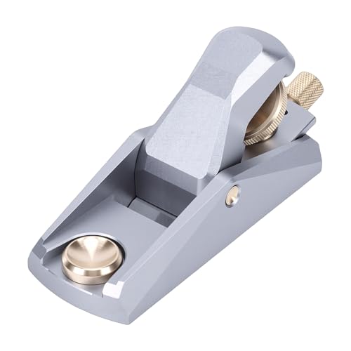Jectse Rabot à Bloc à Angle Bas, Corps Léger en Alliage D'aluminium avec Accessoires en Laiton, Raboteuse à Main à 33 Degrés pour la Fabrication de Modèles Miniatures en Cuir et le