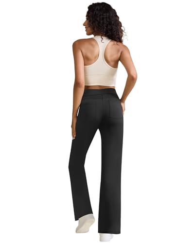 keriffe Womens Wide Leg Yoga Pants with 4 Pockets High Waist Stretchy Loose Dress Work Casual Sweatpants3