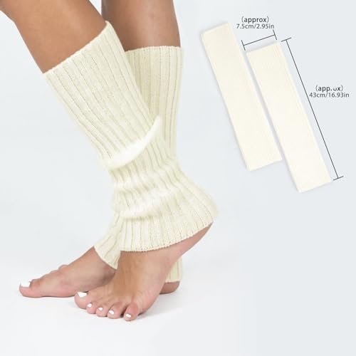 Ribbed Knitted Leg Warmers for Women Girls 80s Retro Winter Short Slouch Knee High Leg Socks For Yoga Ballet Dance3