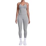 Ropa Mujer de Otoño Patalones Pantalones Mujer Conjunto Elegante de Punto Pantalón Pijama Chaleco Y Pantalon Ropa Deportiva Elastico Marfil X2