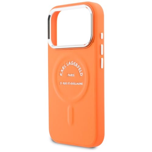 Coque Karl Lagerfeld iPhone 17 Pro orange compatible MagSafe RSG - 6