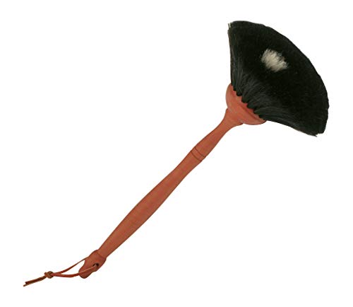 Image of REDECKER Dust Brush with Goat Hair Bristles and Oiled Pearwood Handle, 13-3 /8-Inches, Black with White Dot Goat Hair Dusters - Goat Hair Dusting Brush - Wood Duster Brush