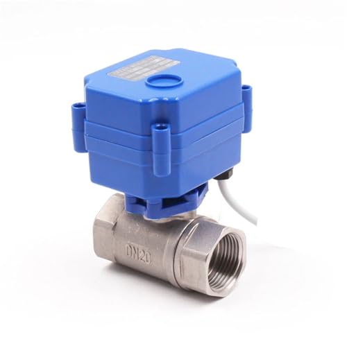Válvula de bola eléctrica DN20 BSP de acero inoxidable CWX-15N de 12V DC con control CR05 3
