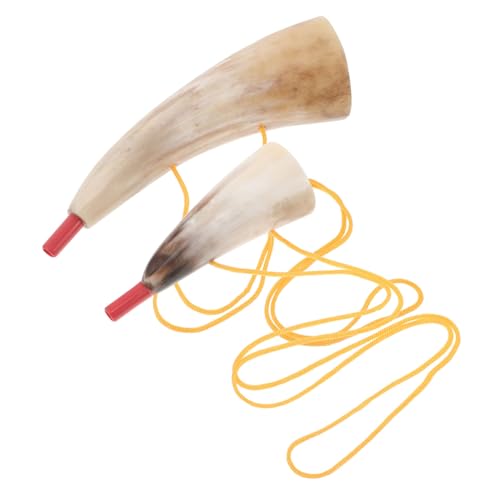 Wakauto 2 Piezas Trompeta de Cuerno de Buey Vikingo Instrumento Ceremonial para Fiestas y Cosplay Cuerno...