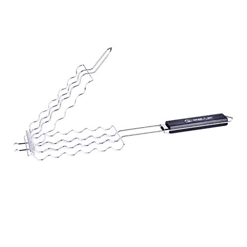 Cesto para grelhar salsichas de churrasco da Homozy para 6 cachorros-quentes, metal