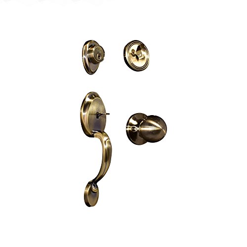 CONSTRUCTOR CON4116 Comfort Entry Handle with Deadbolt, Antique Bronze, 10 Piece