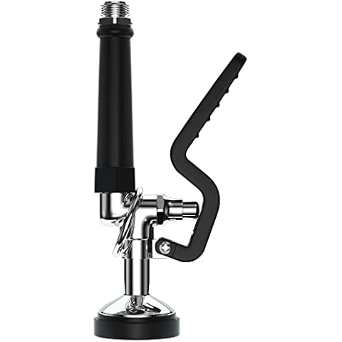 JZBRAIN Pre-Rinse Spray Valve Commercial Sink Sprayer 1.42 GPM High Pressure for Commercial Kitchen Faucet Replacement Head (Polishes Chrome) - Black Cover