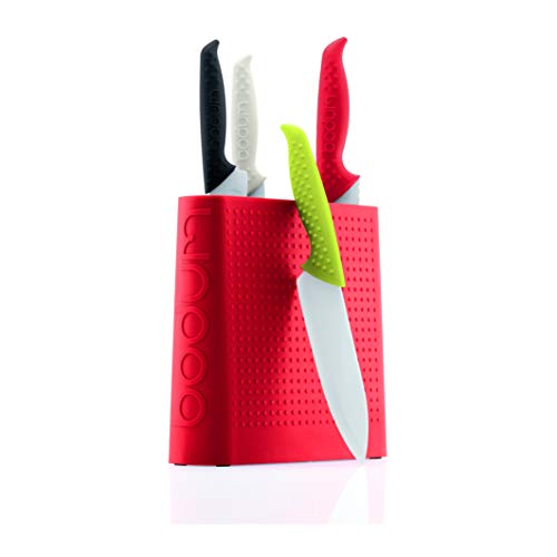 Bodum Bistro Blocco per coltelli, Nero, plastica, Bianco, 6.6 x 21.4 x 20.3 cm