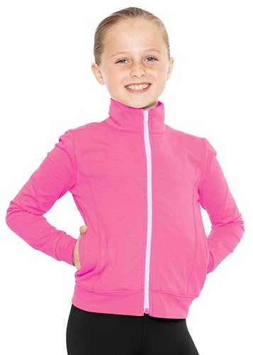 STRETCH IS COMFORT Girl's Glitter | Gymnastics Cats| Jacket Mock Neck | Youth Size 4-122