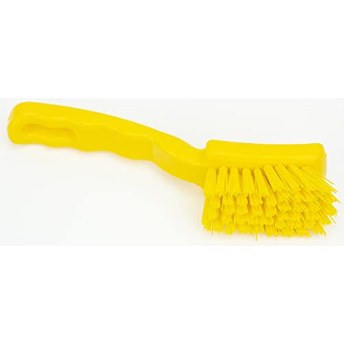 Image of SPARTA 41395EC04 Plastic Scrub Brush, Detail Brush, Kitchen Brush with Hanging Hole for Cleaning, 7 Inches, Yellow