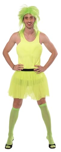Rubies Bailarina Verde para Adulto, Top con Pechos, Tutu y Calcetines, Oficial Despedidas de Soltero, Disfraz despedida Soltero hombre, Fiestas, Cumpleaños