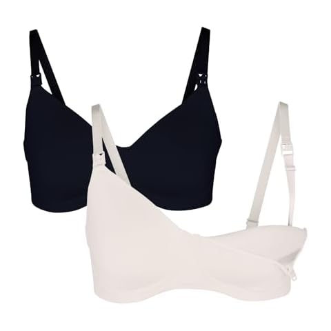 Simple Wishes Maternity, Nursing & Wire Free T-Shirt Bra |Wearable Pump Bra | 2-Pack Cover