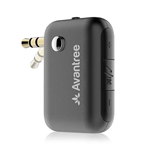 Avantree CK210 Bluetooth-ontvanger voor in de auto, handsfree kit voor hifi-muziek Gesprek GPS van mobiele telefoon naar autoradiosysteem, met 3,5 mm AUX-audioadapter, dual link en spraakassistent