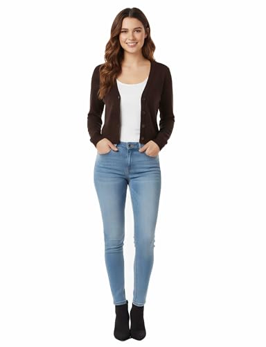 Image of Allsense Women's Cropped Bolero Shrug Cardigan | 3 /4 Sleeve, Button Down, Lightweight Knit Sweater