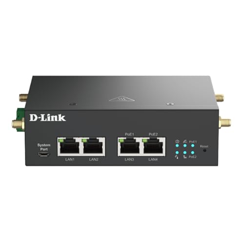 D-Link 5G PoE Rugged Compact Modem/Gateway, Compact Industrial Build, Failover-Ready, 4X Ports, 1x SIM Slot (DWM-314-GP)