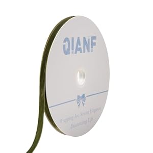 Cinta de terciopelo verde musgo vintage para envolver regalos, manualidades, adornos de árbol de Navidad, decoraciones de guirnaldas, 3/8 pulgadas x 25 yardas