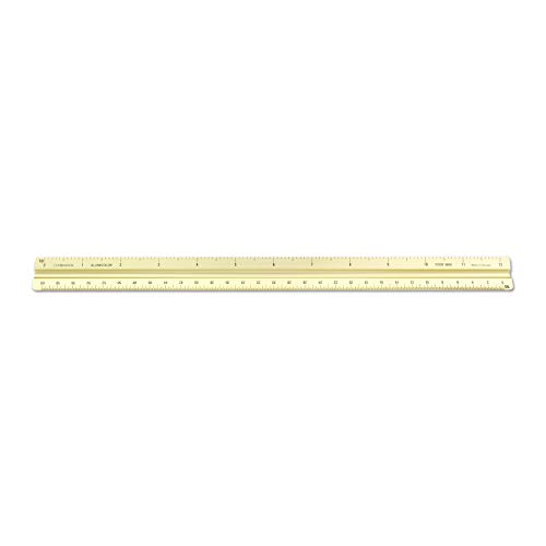 Image of Alumicolor 3650-2 Aluminum Combination Solid Drafting Scale, 12IN, Gold