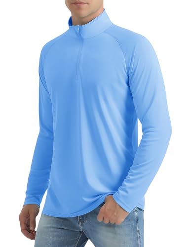 KINSWT Men's UPF 50+ Sun Shirts 1/4 Zip Long Sleeve UV Protection Quarter Zip Quick Dry Lightweight Golf Shirt2