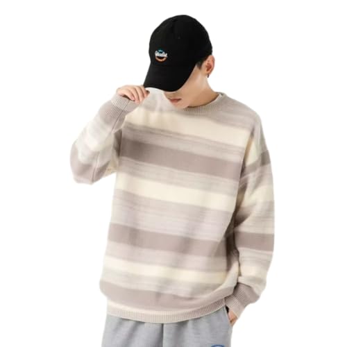 Men Sweater Temperament Classic Men Trend Long Sleeve Sweater Slim Fit Comfortable Men Soft Knit Sweater Casual Fashion Men Warm Knitwear A-Light Grey XL