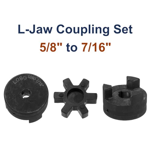 QUARKZMAN 5/8 bis 7/16 L090 Flexibles 3-teiliges L-Jaw-Kupplungskupplungsset & Buna-N NBR-Gummispider für Holzspalter Hybridgeräte