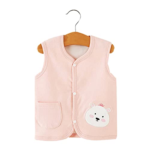 Toddler Girls Cartoon Sleeveless Vest Jacket Round Neck Button Down Coat with Pocket Kids Boys Adorable Comfy Outwear3