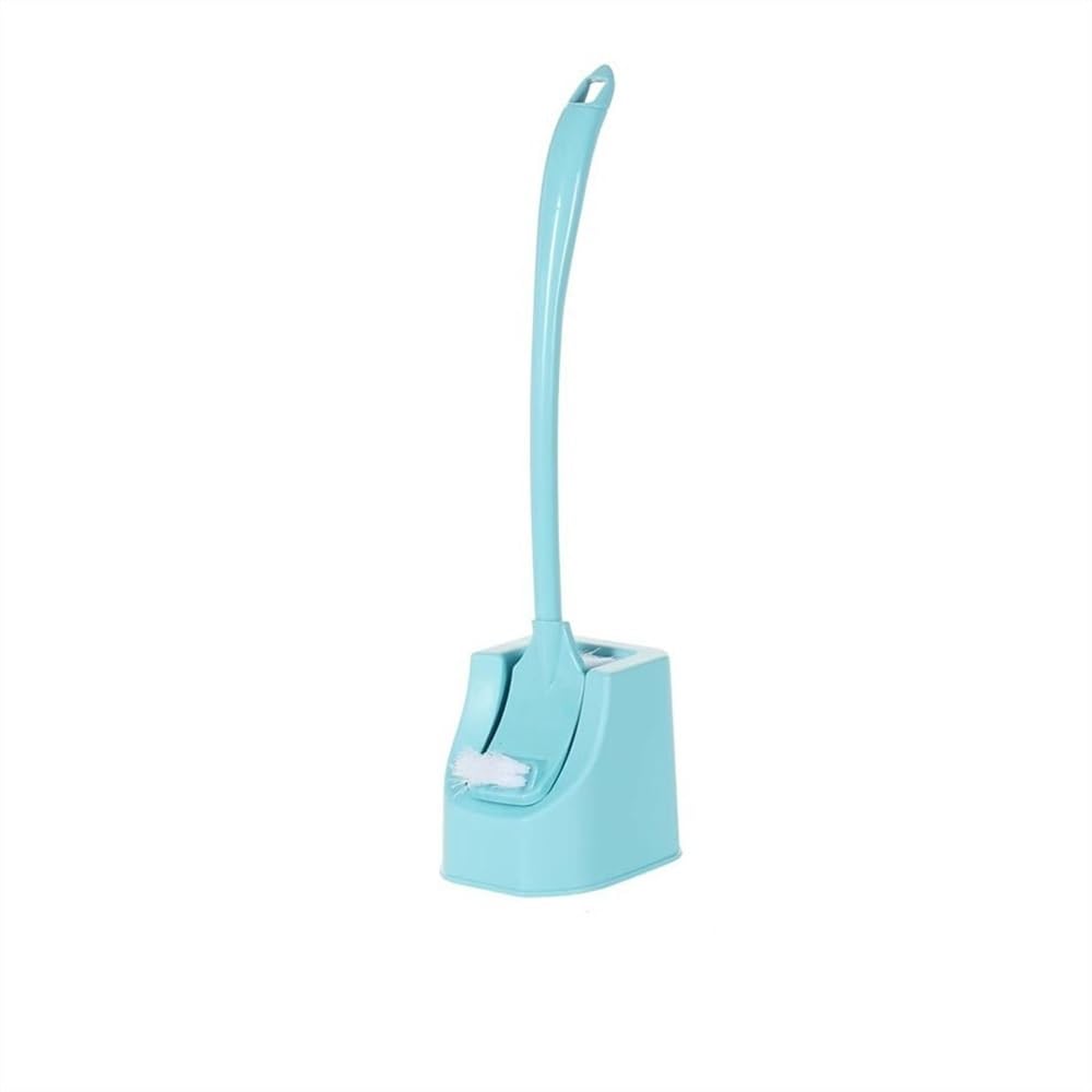 Escobilla de Baño Escobilla de baño de cerámica, Base ahuecada, Juego de portaescobillas, Cabezal de Cepillo Redondo extraíble, Mango de Acero Inoxidable Escobilla WC