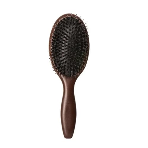 Cepillo de masaje de madera para el cabello, cepillo de pelo seco y húmedo, peines de madera para mujeres, cuidado de la belleza, cojín de pala, cepillo de masaje (L)