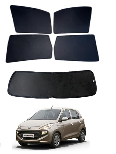 Image of Premium Car Sunshade Fix Type Non-Magnetic Curtain with Rear Dicky Curtain Set of 5pc for NewSantro2018