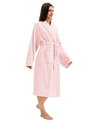 Image of Soft Robe For Women,Warm Plush Bath Robes Female,Spa Towel After Shower Lightweight Long Bathrobe