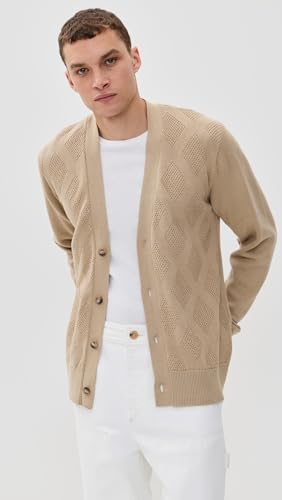 Officine Generale Men's Miles Cotton Tonal Argyle Cardigan2