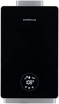 Tankless Water Heater, Camplux Constant Propane Water Heater, 3.18 GPM On Demand Water Heater, Instant Hot Water Heater, Indoor, Black