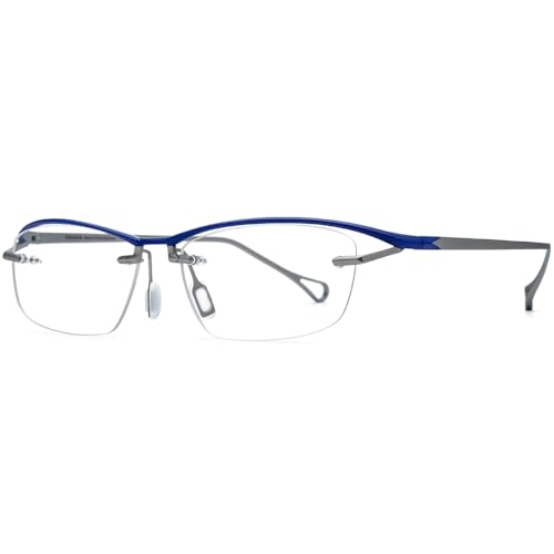 Image of FONEX Pure Titanium Glasses Frame Men Semi Rimless Square Eyeglasses Eyewear DTX416