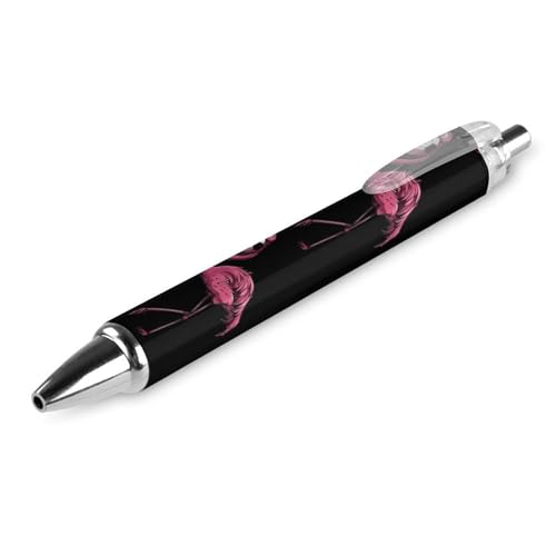Lot de 4 stylos à bille rétractables flamant rose 0.5mm écriture douce
