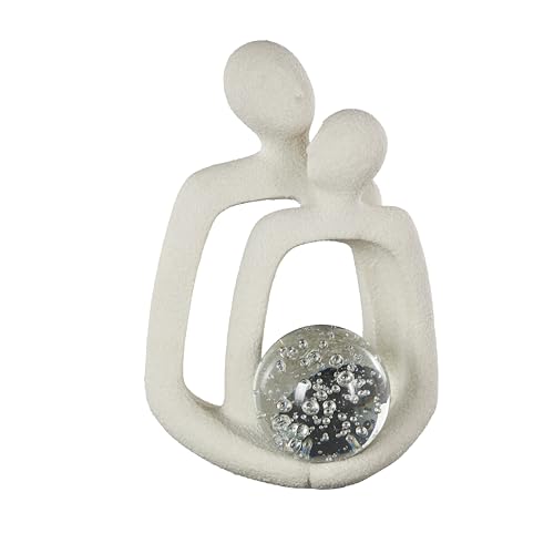 Escultura Decorativa Abstracta Blanca de Polystone 10x7x15 pulgadas miniatura 1
