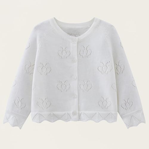 Little Girls Long Sleeve Cardigan Shrugs Toddler Cute Butterfly Crochet Hollow Out Cardigan Sweaters Kids Outerwear2