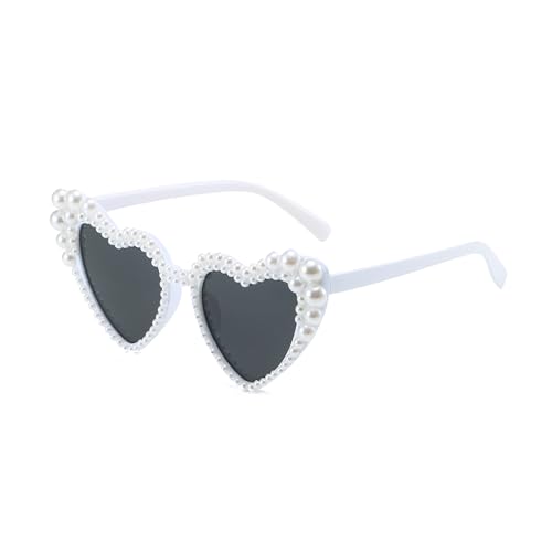 Hanj Love Heart Pearl Sunglasses for Women Rhinestone Glasses Bachelorette Party Bride Sunglasses2