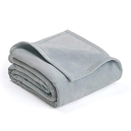 PLUSH BLANKET BY VELLUX - King, Heavyweight, Micromink, Warmest, Bedspread, Pet-Friendly, Bed, Bedspread, Winter - Gray Mist