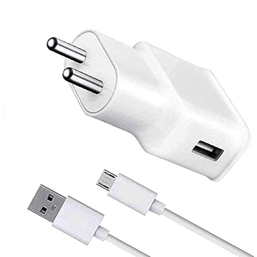 Image of 18 W Mobile Fast Charger Compatible with Samsung J1, J2, J3, J4, J5, J6, J7, A3,USB Micro Cable (White, Cable Included) * with 6 Months Warranty