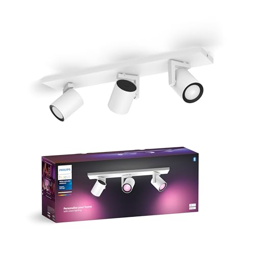 Philips Hue White & Color Ambiance Argenta Deckenlampe mit 3er Spot (1.050 lm) dimmbare LED Spots mit 16 Mio. Farben smarte Lichtsteuerung über Sprache und App weiß neue Generation
