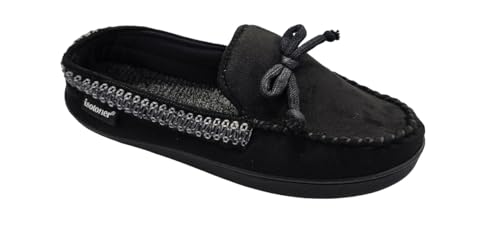 Chaussons mocassins Seth Isotoner homme en suédine noire taille XL